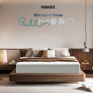 Nệm hybrid Havas Fullmoon 27cm| Chức năng 2 trong 1|  Sự kết hợp giữa Lò xo túi 3 vùng và SILKFOAMTM