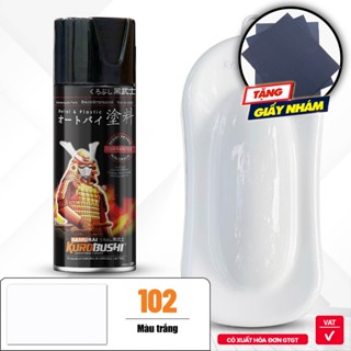  COMBO Sơn xịt Samurai màu trắng 102 gồm 3 chai đủ quy trình độ bền cao  Lót – Nền 102 - Bóng   chuyên dùng cho xe máy 