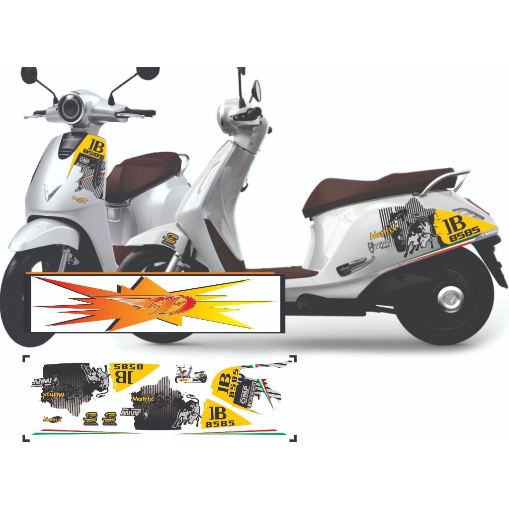 TEM DÁN XE ĐIỆN EVO 200 - EVO LITE NEO  - EVO GRAND - EVO MAX , MẪU TEM LAMBOGINI CÓ ĐỦ MÀU LỰA CHỌN
