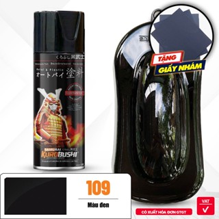 Sơn xịt SAMURAI Kurobushi - ĐEN BÓNG 109 (400ml) chuyên dùng cho xe máy