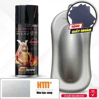 Sơn xịt SAMURAI Kurobushi - MÀU BẠC SÁNG H111 (400ml) chuyên dùng cho xe máy