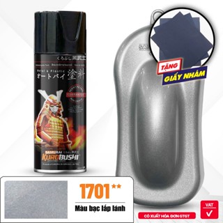 Sơn xịt SAMURAI Kurobushi - Màu BẠC ÁNH KIM 1701 (400ml) chuyên dùng cho xe máy