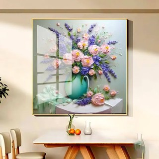   TRANH NGHỆ THUẬT  Tranh Tết Bình Hoa Nghệ Thuật - Tranh Trang Trí Phòng Khách Phòng Ăn - Tranh Bo Viền Cao Cấp 