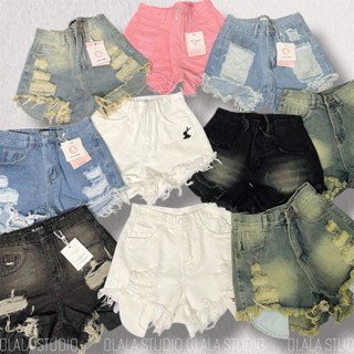 KHUYẾN MÃI - Quần Sọt Jeans Nữ Lưng Cao Phong Cách Chất Vãi Dày Dặn