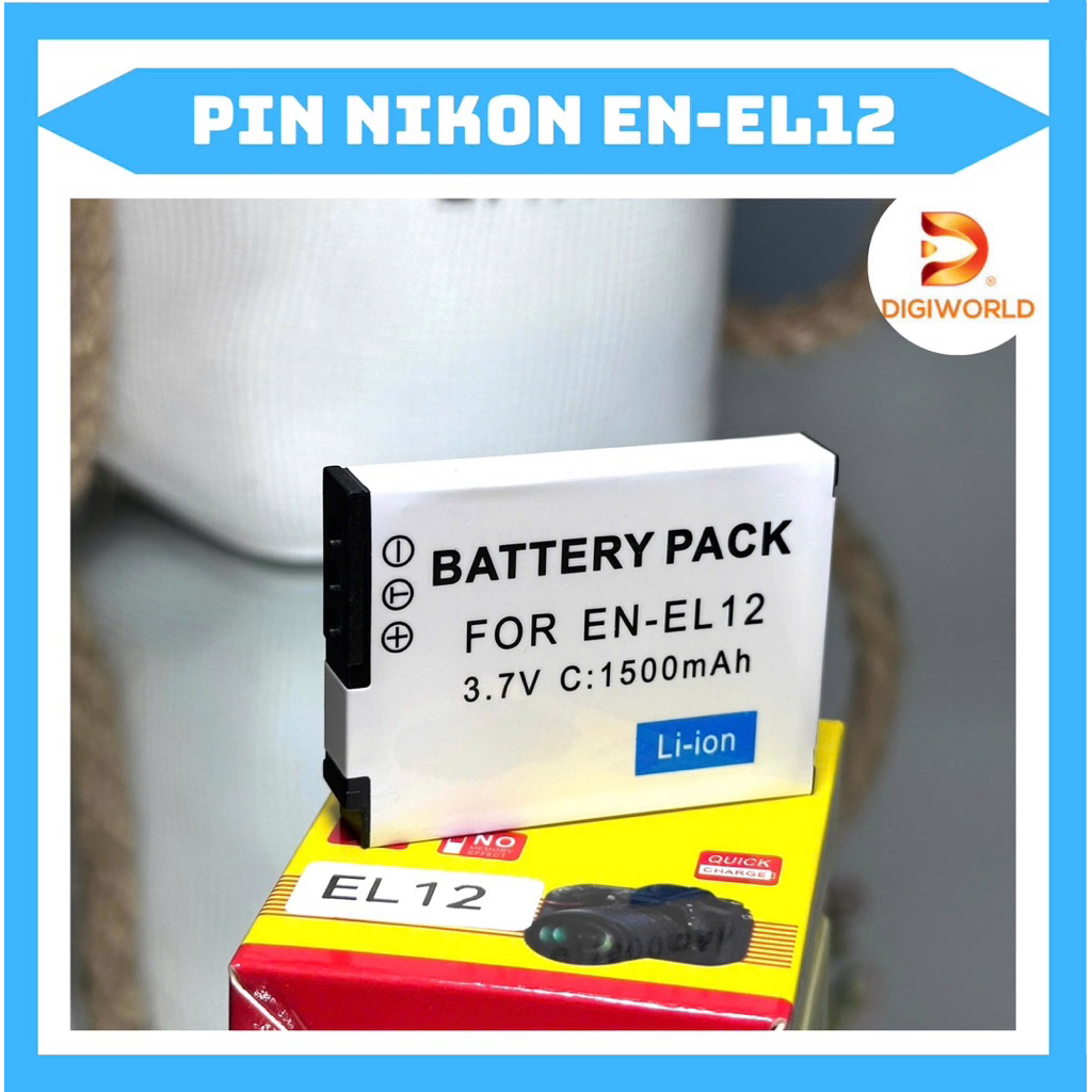 Pin Nikon EN-EL12 ( pin thay thế dung lượng cao )  S610, S710, S630, S620, S640, S70, S1000pj, P310