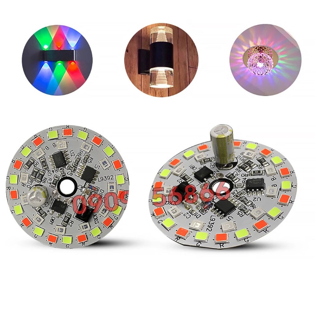 Led vỉ tròn 220v 5w rgb
