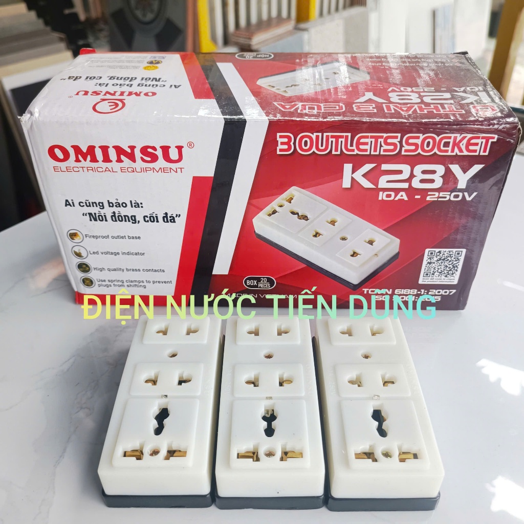 Ổ cắm điện 3 chân OMINSU K28Y