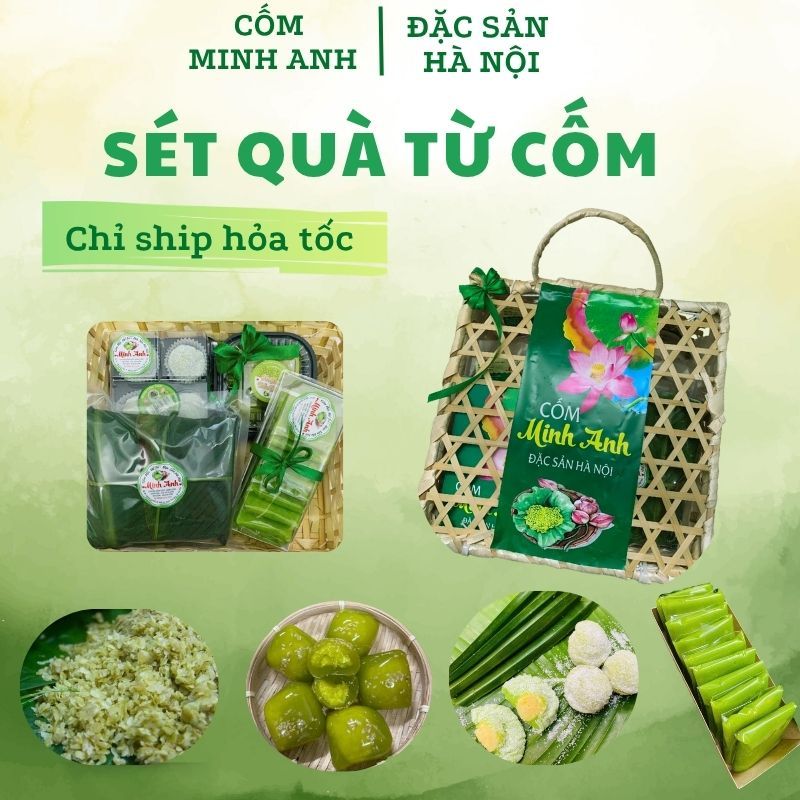 Sét quà cốm Hà Nội- Hương vị đặc sản Hà Nội- Tinh tế trong quà tặng