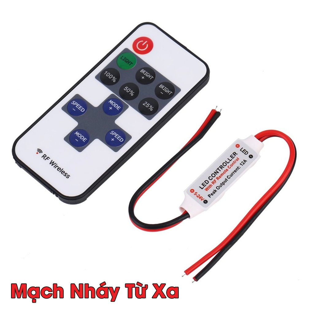 Bộ điều khiển 5v- 12v - 24v, mạch nháy từ xa, điều chỉnh sáng tối cho đèn led