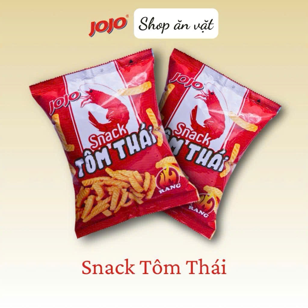 Combo 2 gói Snack Tôm Thái JOJO 32G - Snack Tôm Nướng Giòn Tan, Ăn Vặt Tuổi Thơ, Snack ăn vặt