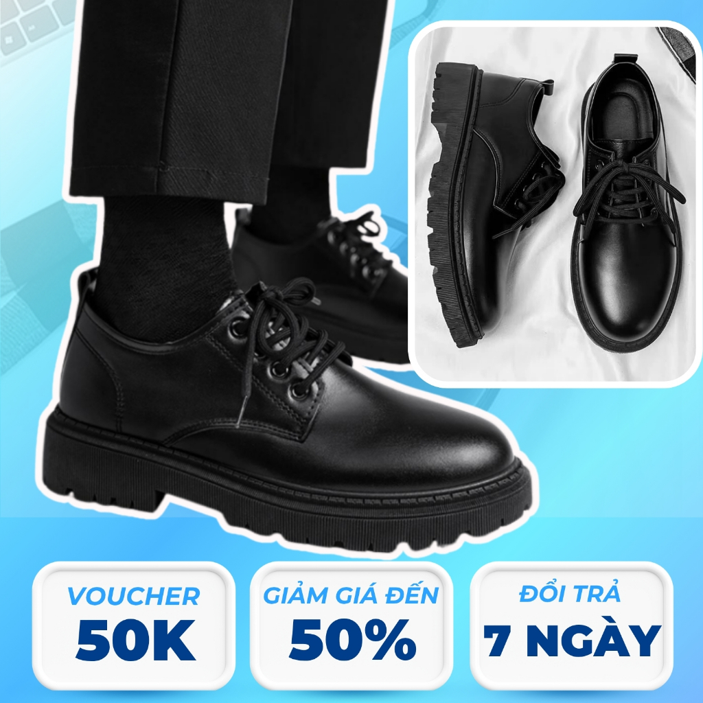 Giày Chunky Derby đế tăng chiều cao,Giày Derby trẻ trung cao cấp đế khâu chắc chắn