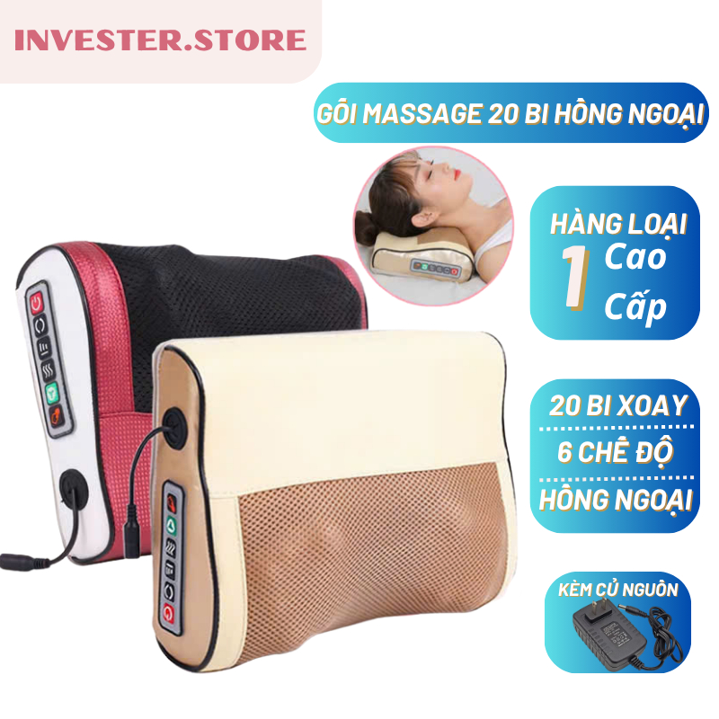 Gối Massage Cổ Vai Gáy Hồng Ngoại Cao Cấp Thế Hệ Mới Hỗ Trợ Giảm Nhức Mỏi Toàn Thân Hiệu Quả - VD.STORE