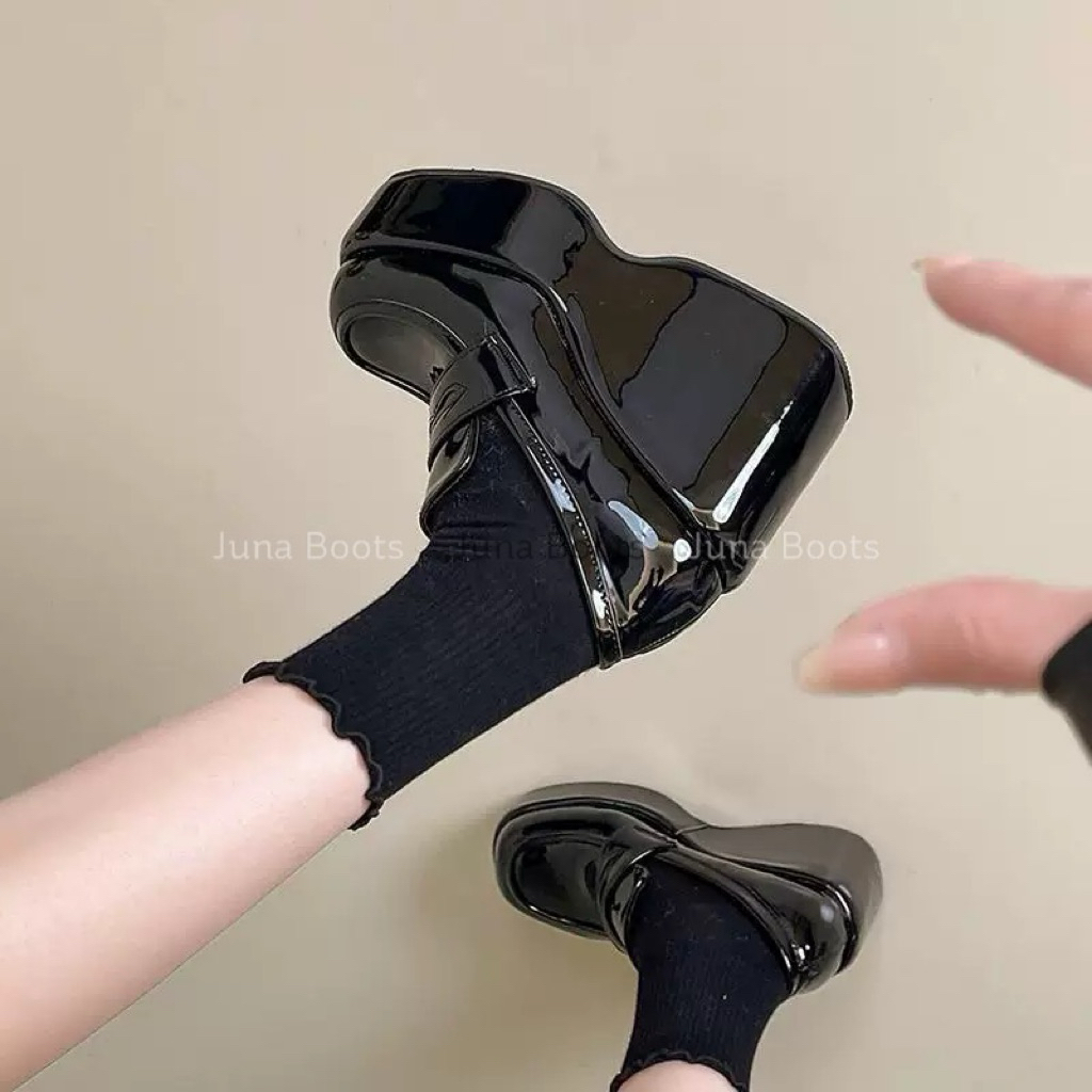 Giày oxford đế xuồng 10cm hách dáng nữ sinh - Giày đế đúp cao Ulzzang Y2k