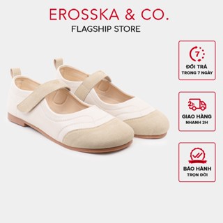  Erosska - Giày ballet đế bằng chống trơn quai dán kiểu mũi tròn basic đi học đi làm - EL096 