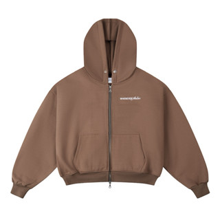 “WHENEVER” Áo Khoác Nỉ Khoá Zip  - CINNAMON ZIP-UP HOODIE VER 2