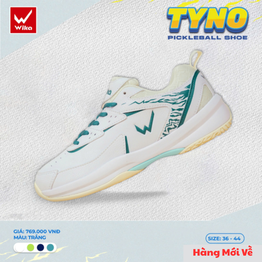 Giày Pickleball Nam Nữ Wika Tyno Chính Hãng, Giày Thể Thao Tennis Bóng Bàn Đế Bám Sân