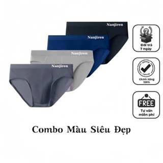 ( COMBO 5) Quần Sịp Tam giác Nam Vải Thun Lạnh Cao Cấp NANJIREN mềm mịn co giãn 4 chiều(Che tên sp)