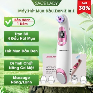 Máy hút mụn đầu đen mini cầm tay SACE LADY 3 trong 1 hút mụn, chườm nóng lạnh, massage rung thế hệ mới nhất