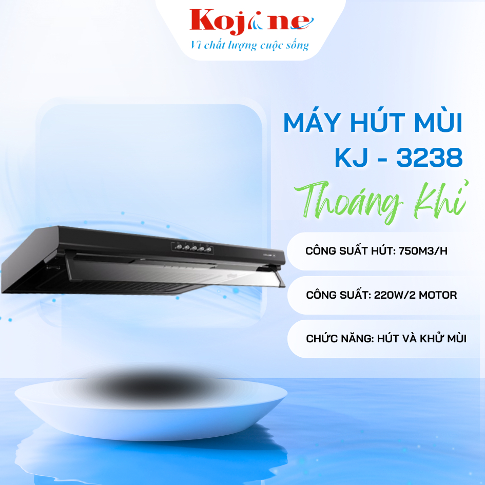 Máy Hút Mùi Thoáng Khí KOJINE KJ3238 - Siêu Mỏng, Nhỏ Gọn, Tinh Tế - Bảo Hành 12 Tháng