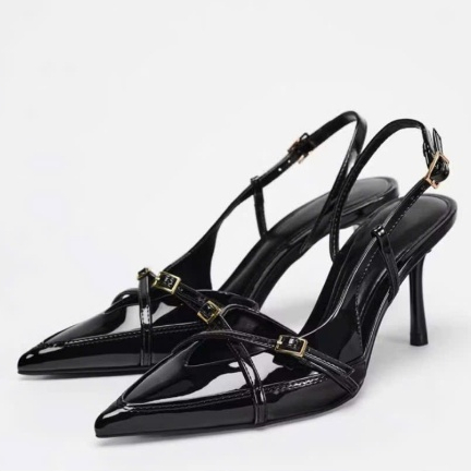 Giày cao gót nữ mũi nhọn cao 7cm 9 cm 2 khóa chéo x _NGOCTRINH STORE _K22 | BigBuy360 - bigbuy360.vn