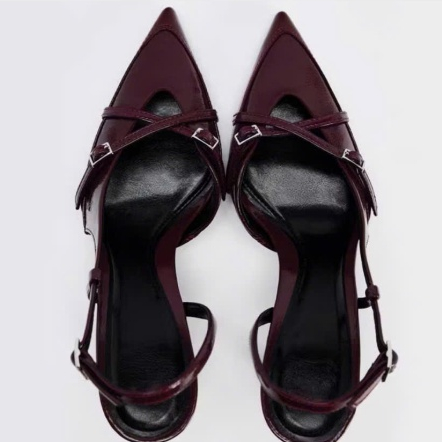 Giày cao gót nữ mũi nhọn cao 7cm 9 cm 2 khóa chéo x _NGOCTRINH STORE _K22 | BigBuy360 - bigbuy360.vn