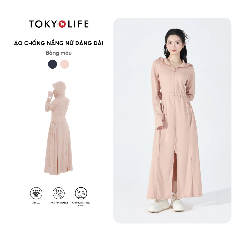 Áo khoác chống nắng chống tia UV Nữ dáng dài dáng xòe thời trang 40004030 - TOKYOLIFE