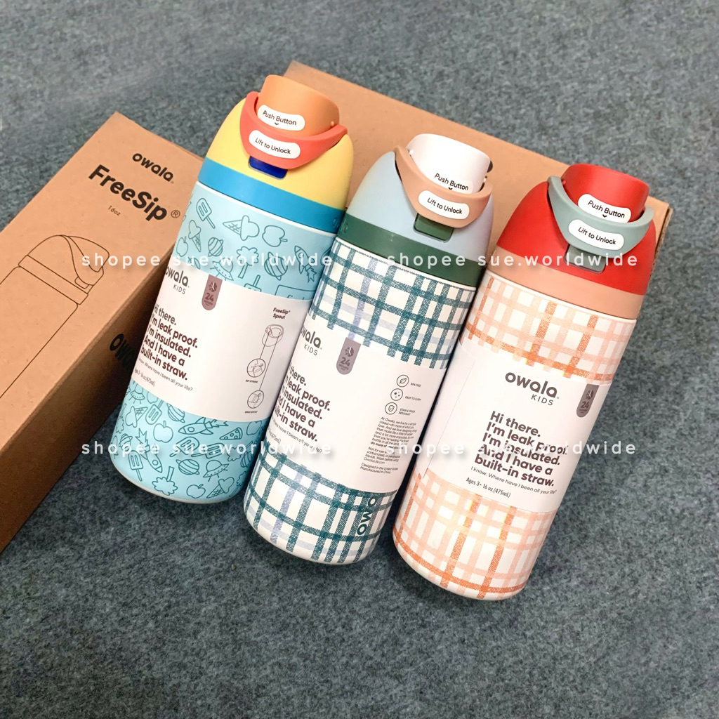 𝗢𝗪𝗔𝗟𝗔 𝟭𝟮𝗼𝘇 | Bình nước owala mini 12oz 360ml giữ nhiệt | bình nước thời trang văn phòng công sở nhỏ 