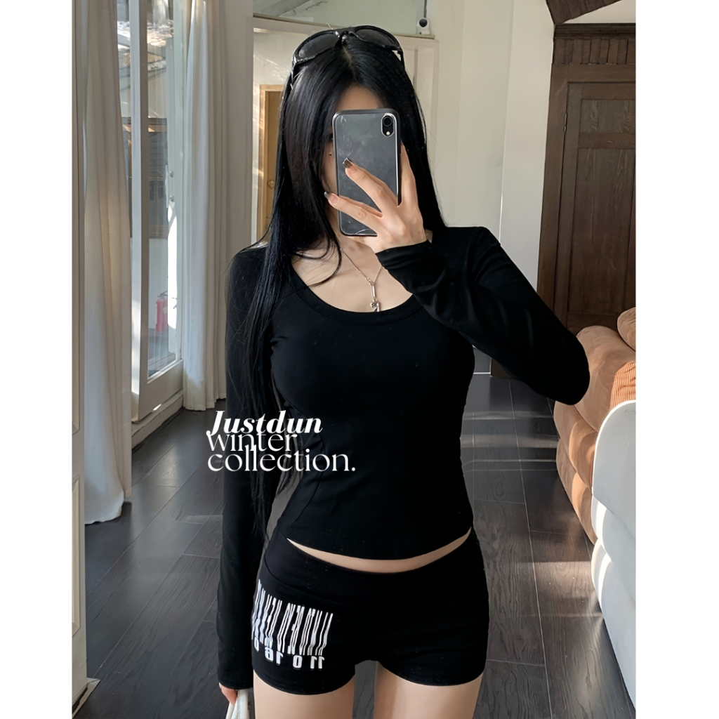 Áo Thun Nữ Cổ Vuông Dài Tay JUSTDUN E33 - Siêu Co Giãn, Cotton Mịn, Mềm Mại, Dày Dặn, Tôn Dáng | BigBuy360 - bigbuy360.vn