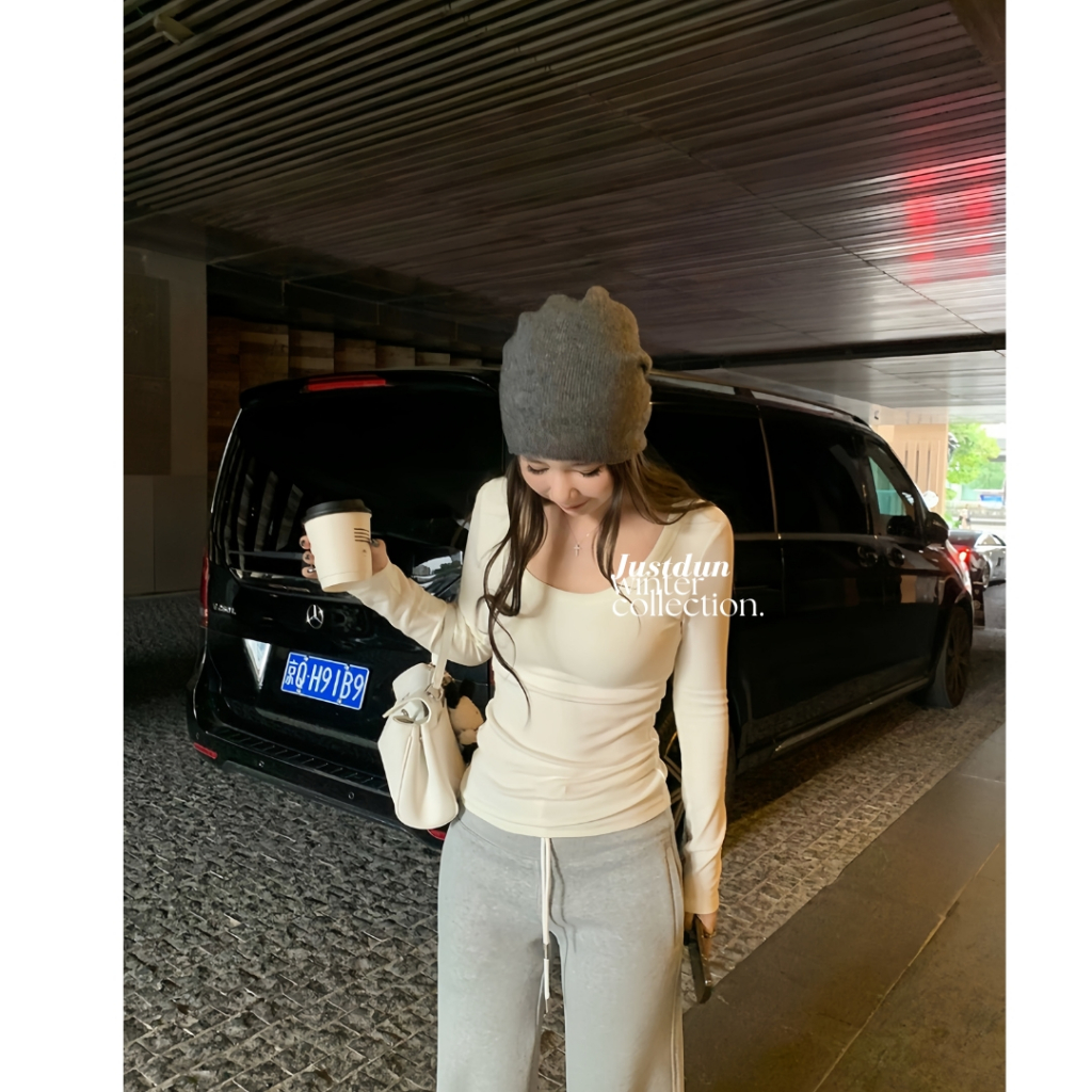 Áo Thun Nữ Cổ Vuông Dài Tay JUSTDUN E33 - Siêu Co Giãn, Cotton Mịn, Mềm Mại, Dày Dặn, Tôn Dáng | BigBuy360 - bigbuy360.vn