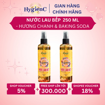 [NEW] Nước Xịt Lau Bếp HygienC Plus Hương Chanh & Baking Soda Chai 250ml
