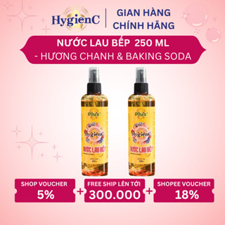 [NEW] Nước Xịt Lau Bếp HygienC Plus Hương Chanh & Baking Soda Chai 250ml