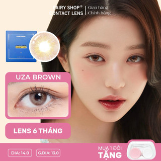  Kính Áp Tròng Cao Cấp Uza Brown Lens 14.0mm - Silicone Hydrogel FAIRY SHOP CONTACT LENS độ cận 0 - 6 lens cho mắt thở 