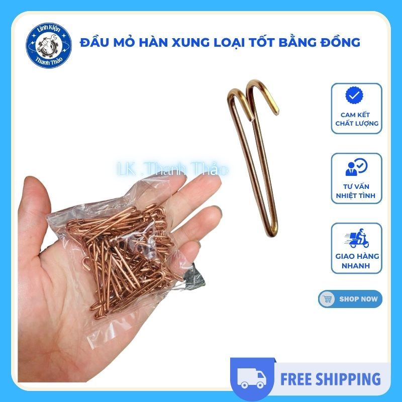 50 Đầu Mỏ Hàn Xung Loại Tốt Bằng Đồng Đường Kính 1.6mm Và 2 mm