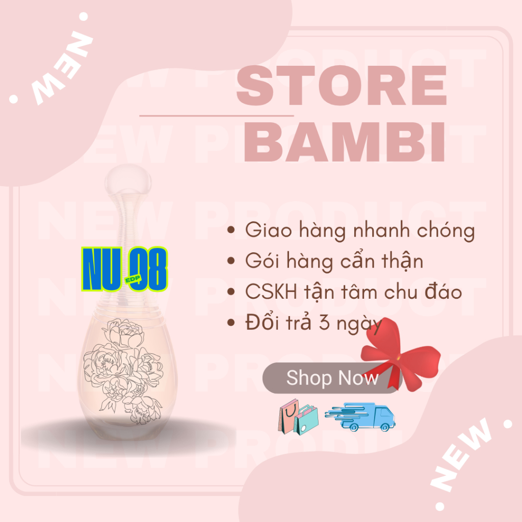 Nước Hoa Chiết Nữ 08 – Mùi hoa trắng sang chảnh – thanh mát và quyến rũ 5ml | 10ml-Bambi