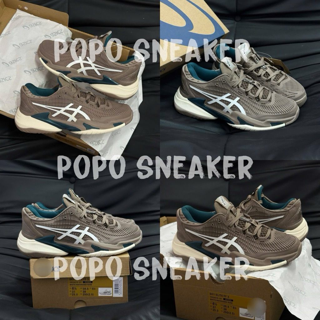 [ PoPo Sneaker ] Giày Pickleball FF3 Court Taupe Grey/White Bản Cao Cấp