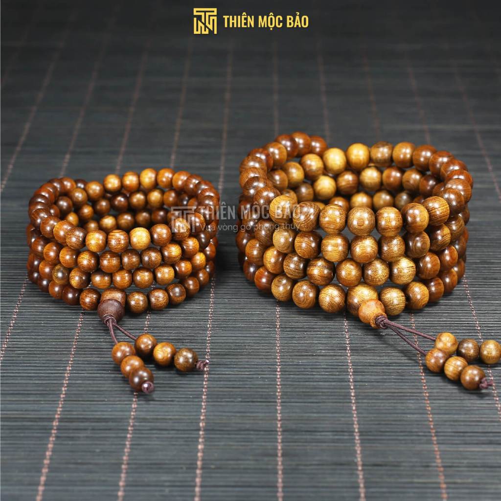Vòng 108 hạt gỗ Bách xanh Mộc Châu 6mm, 8mm - Chuỗi tràng để mộc thơm cho Nam và Nữ | Thiên Mộc Bảo