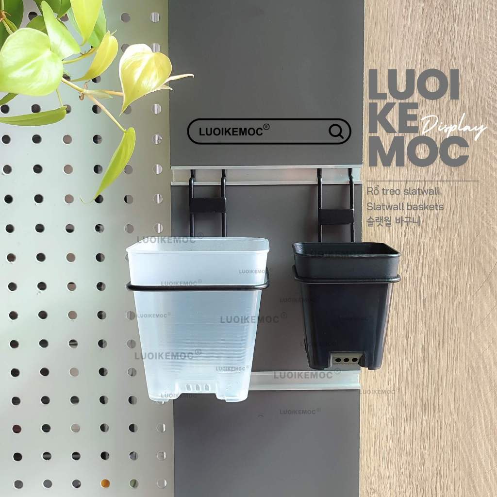 Rổ Treo Slatwall, Rổ treo Chậu Cây, Rổ Treo Dụng Cụ, Máy Móc... LUOIKEMOC - Kích thước: 7*7cm