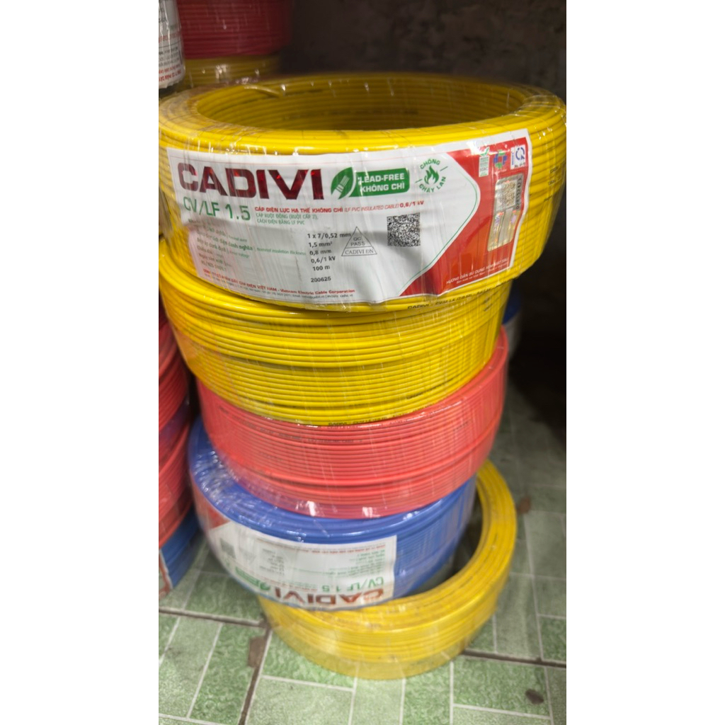 Dây điện đơn cadivi CV 1.5 ; 2.5; 3.5; 4.0 cuộn 100m