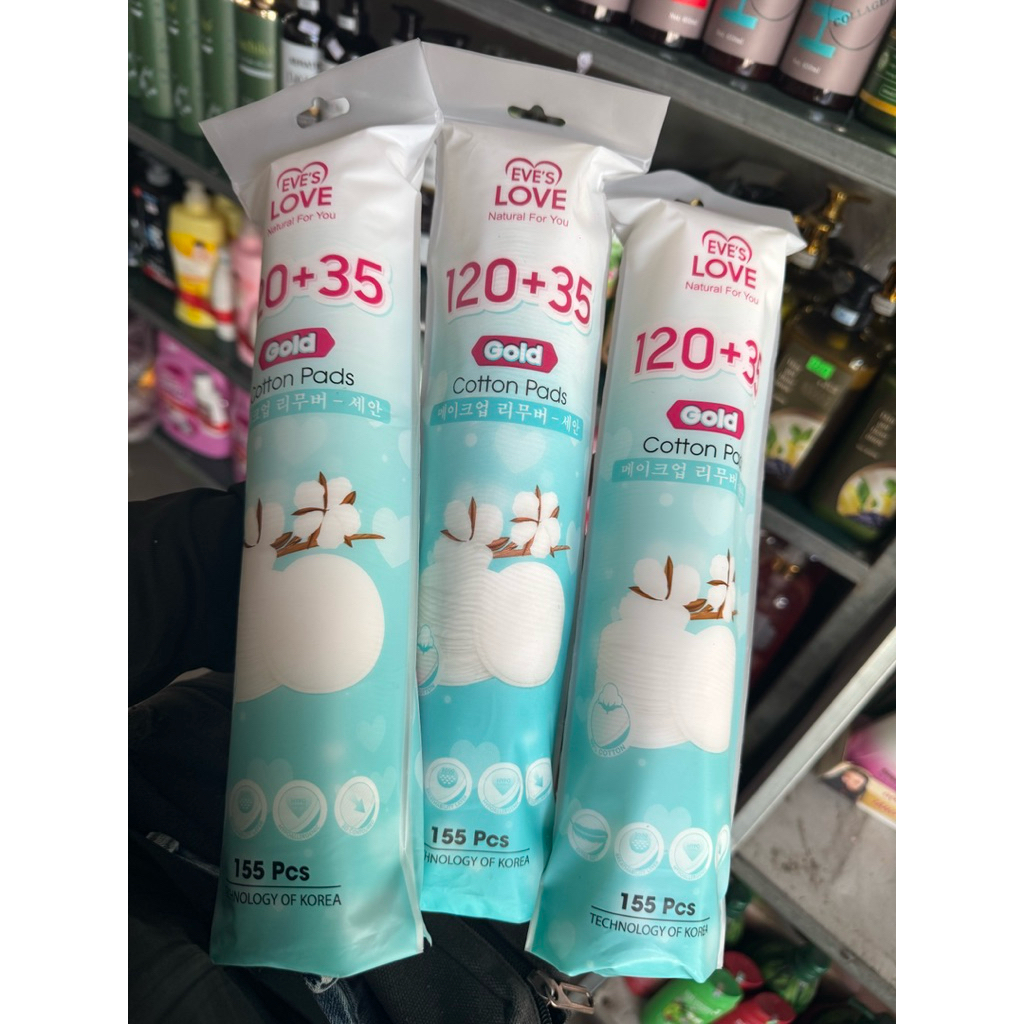 bông tẩy trang  Eve’s Love 155 miếng 1 túi dùng để tẩy trang miếng bông mềm mại dập viền chắc chắn