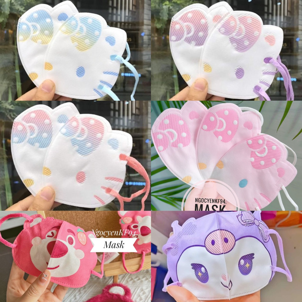 2 Size Bé 0-8Tuổi (Combo 50 Cái) Khẩu Trang In Hình Dễ Thương 2 Size Cho Bé 0-8 Tuổi