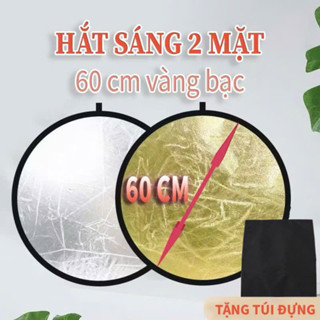 Tấm hắt sáng chụp ảnh 60cm 2 mặt vàng bạc gấp gọn mini tấm phản quang chụp ảnh