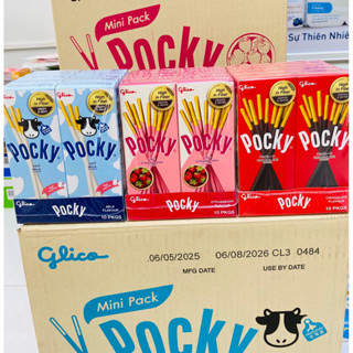   T1 27  Combo 10 hộp Bánh que Pocky Glico vị Dâu,Socola 19g 20g 