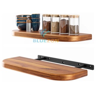  Combo 2 kệ gỗ góc bo tròn dài 43cm treo tường trang trí kèm chốt chữ U âm tường phụ kiện vít tắc kê 