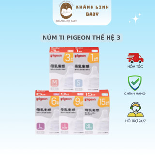  Núm ty Pigeon Siêu Mềm Plus Thế Hệ III  2 cái hộp  