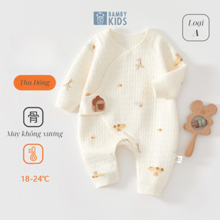 Bộ body áo liền quần trần bông cao cấp ấm áp cho bé trai bé gái 0-6M mẫu mới 2025 Bambykids