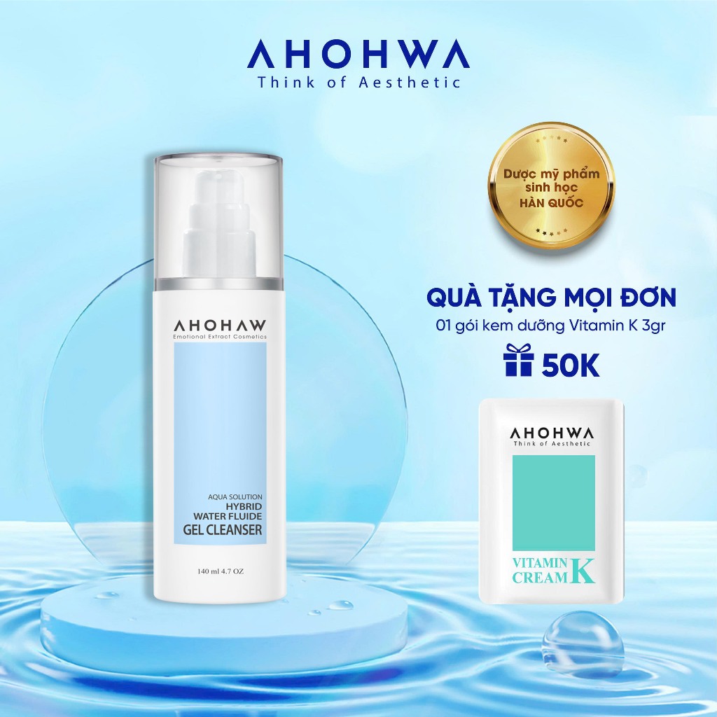 Rửa Mặt Dịu Nhẹ Cấp Ẩm Hybrid Water Fluide Gel Cleanser AHOHAW ( Chính Hãng )