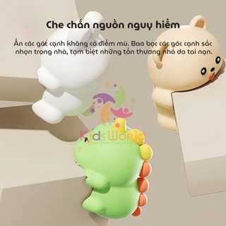 Miếng bọc góc bàn 3 cạnh bằng silicon an toàn KidsWorld Miếng dán góc cạnh bàn chống va đập hinh thú 