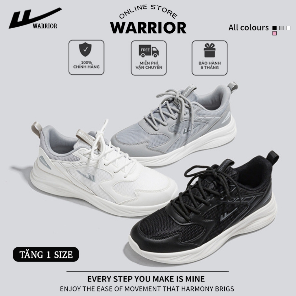 Giày chạy bộ Nam Nữ Warrior[TĂNG 1 SIZE] Giày Chuyên dùng thể thao, Chạy Bộ, Pickleball , Tập Gym, Chơi Cầu Lông-W022