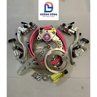 [tặng dầu] combo phanh đĩa sau heo CNC Cá Mập Folamdo gắn xe điện kèm tay phanh agl hàng chuẩn