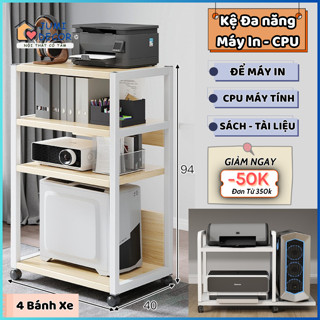  Kệ đa năng cạnh bàn để case cpu máy tính máy in tài liệu kệ nhà bếp lò vi sóng có bánh xe tiện lợi 
